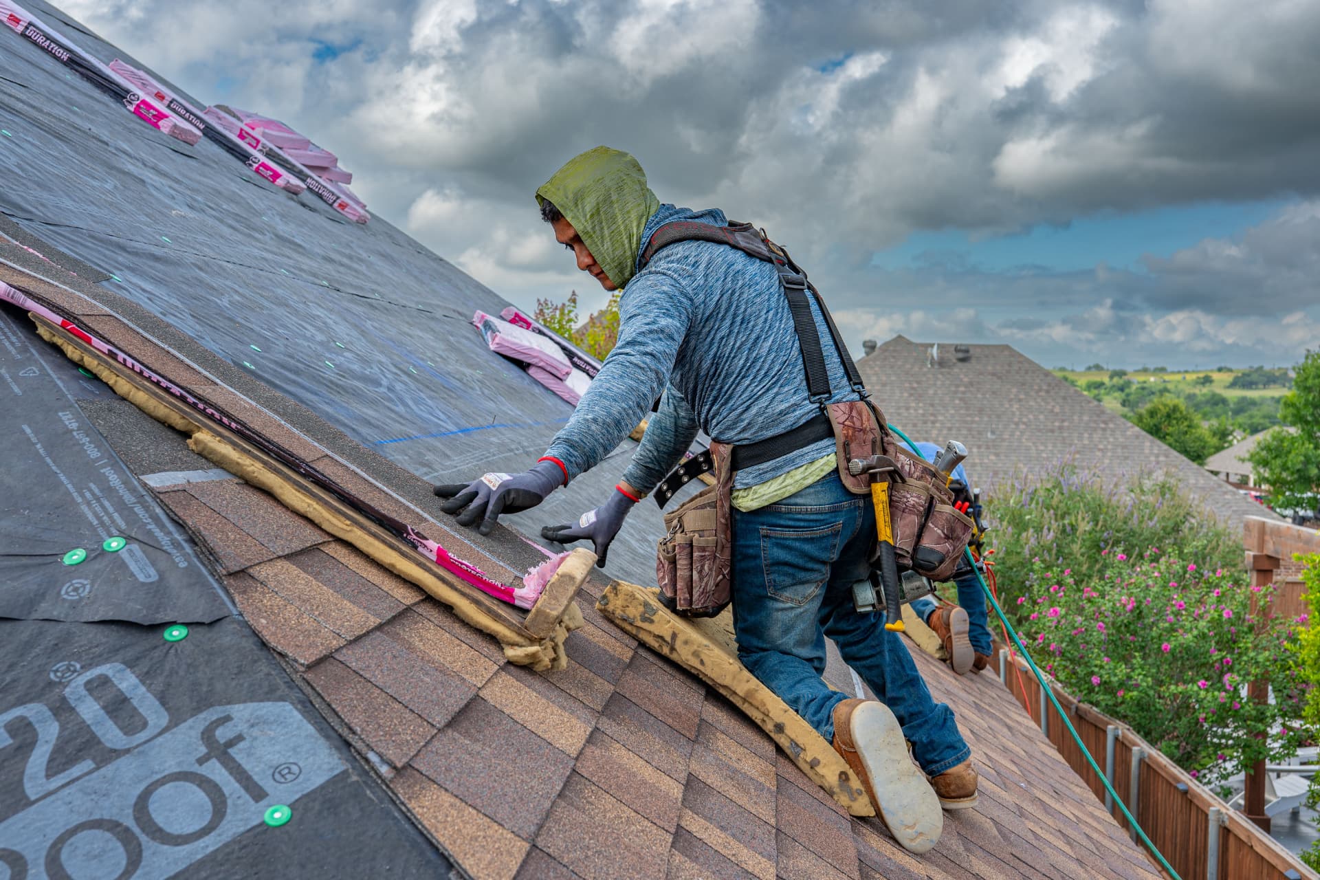 Contractor working on a roof